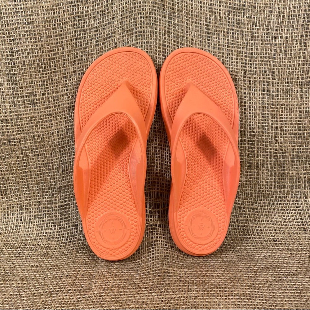 Totes Sandals Flip Flops Sol bounce Peach  Thongs Size 8 - Picture 10 of 11